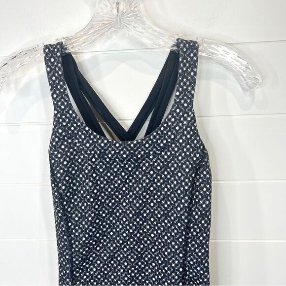 Lululemon Enhearten Millie Mesh Black White Criss Cross Tank 4 - Picture 6 of 10